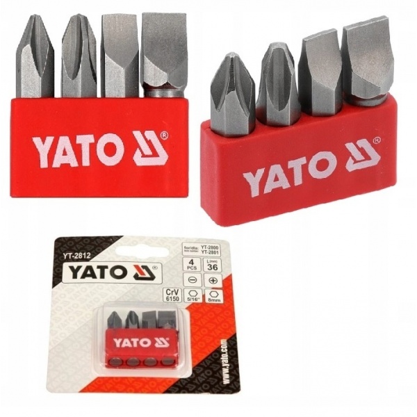YATO KOMPLET ZESTAW BITÓW DO WKRĘTAKÓW UDAROWYCH PH2 PH3 8 MM 10 MM YT-2812 YATO KOMPLET ZESTAW BITÓW DO WKRĘTAKÓW UDAROWYCH PH2 PH3 8 MM 10 MM YT-2812