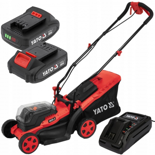 YATO KOSIARKA AKUMULATOROWA DO TRAWY KOSA 34cm 36V 2x2Ah KOSZ 35L REGULACJA
