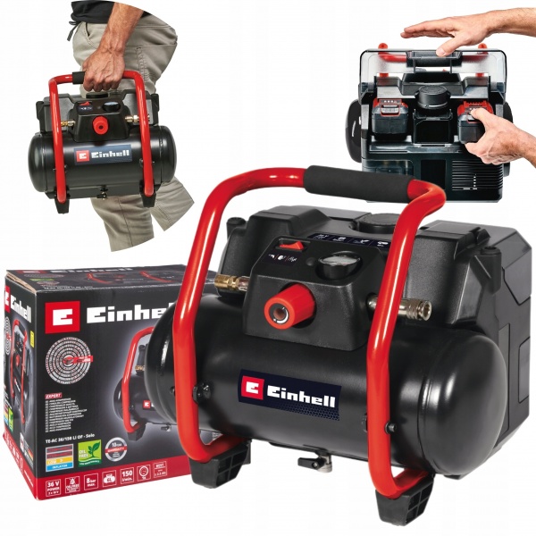 EINHELL KOMPRESOR BEZOLEJOWY AKUMULATOROWY 2x18V TE-AC 36/150 Li OF-Solo EINHELL KOMPRESOR BEZOLEJOWY AKUMULATOROWY 2x18V TE-AC 36/150 Li OF-Solo