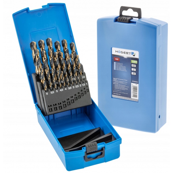 ZESTAW WIERTEŁ DO METALU KPL 25 SZT. 1-13 MM HOGERT HT6D800 WIERTŁA NWKA ZESTAW WIERTEŁ DO METALU KPL 25 SZT. 1-13 MM HOGERT HT6D800 WIERTŁA NWKA