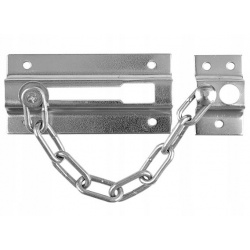 ŁAŃCUCH DO DRZWI CHROMOWANY ROZMIAR ZASUWKI 85X41 MM GRUBOŚĆ 3MM 77910