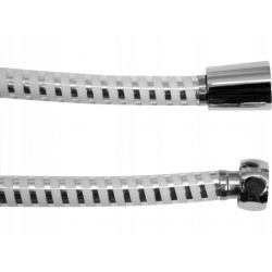 WĄŻ PRYSZNICOWY 1.5M PVC GŁADKI CHROM-BIAŁY ANTYTWIST 75652