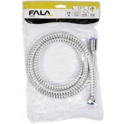 WĄŻ PRYSZNICOWY FALA 2.0M PVC GŁADKI CHROM-BIAŁY ANTYTWIST 75653