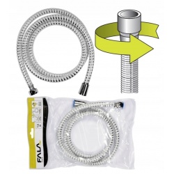 WĄŻ PRYSZNICOWY 1.5M PVC GŁADKI CHROM-BIAŁY ANTYTWIST 75652