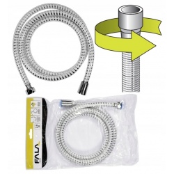 WĄŻ PRYSZNICOWY FALA 2.0M PVC GŁADKI CHROM-BIAŁY ANTYTWIST 75653