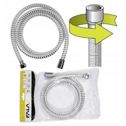 WĄŻ PRYSZNICOWY FALA 2.0M PVC GŁADKI CHROM-BIAŁY ANTYTWIST 75653