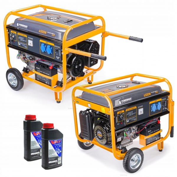 POWERMAT AGREGAT PRĄDOTWÓRCZY GENERATOR 6500W 13 KM 230V Rozruch +2x OLEJ