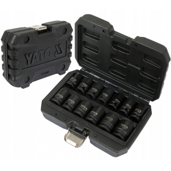 YATO ZESTAW NASADEK UDAROWYCH 13SZT 1/2'' 10-24mm NASADKI UDAROWE YT-10251 YATO ZESTAW NASADEK UDAROWYCH 13SZT 1/2'' 10-24mm NASADKI UDAROWE YT-10251