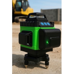 POZIOMICA LASEROWA LASER KRZYŻOWY ZIELONY SAMOPOZIOMUJĄCA 4D 360 2 BATERIE