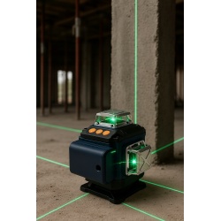 POZIOMICA LASEROWA LASER KRZYŻOWY ZIELONY SAMOPOZIOMUJĄCA 4D 360 2 BATERIE