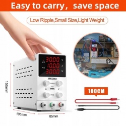 ZASILACZ LABORATORYJNY REGULOWANY PRECYZYJNY 0-30V 10A LED 200-240V AC