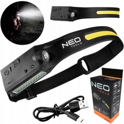 LATARKA CZOŁOWA AKUMULATOROWA LED BELT 2W1 LAMPKA MOCNE ŚWIATŁO NEO 99-097