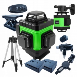POZIOMICA LASEROWA LASER KRZYŻOWY ZIELONY SAMOPOZIOMUJĄCA 4D 360 2 BATERIE