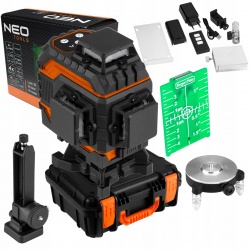NEO LASER 3D 12 LINII ZIELONY WALIZKA TARCZA CEL MAGN UCHWYT WALIZKA 75-140
