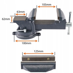 IMADŁO ŚLUSARSKIE 125 MM OBROTOWE Z KOWADŁEM 360 POWERMAT PM-IS-125T