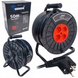PRZEDŁUŻACZ BĘBNOWY BUDOWLANY DO OGRODU 50M 3x2,5 KABEL LISTWA NA BĘBNIE CE