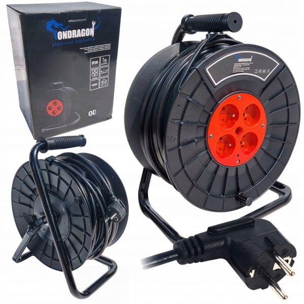 PRZEDŁUŻACZ BĘBNOWY BUDOWLANY DO OGRODU 25M 3x2,5 KABEL LISTWA NA BĘBNIE CE PRZEDŁUŻACZ BĘBNOWY BUDOWLANY DO OGRODU 25M 3x2,5 KABEL LISTWA NA BĘBNIE CE