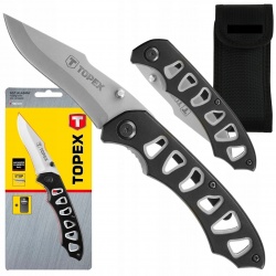 NÓŻ SKŁADANY Z BLOKADĄ OSTRZE 80mm +POKROWIEC SURVIVAL TOPEX 98Z107