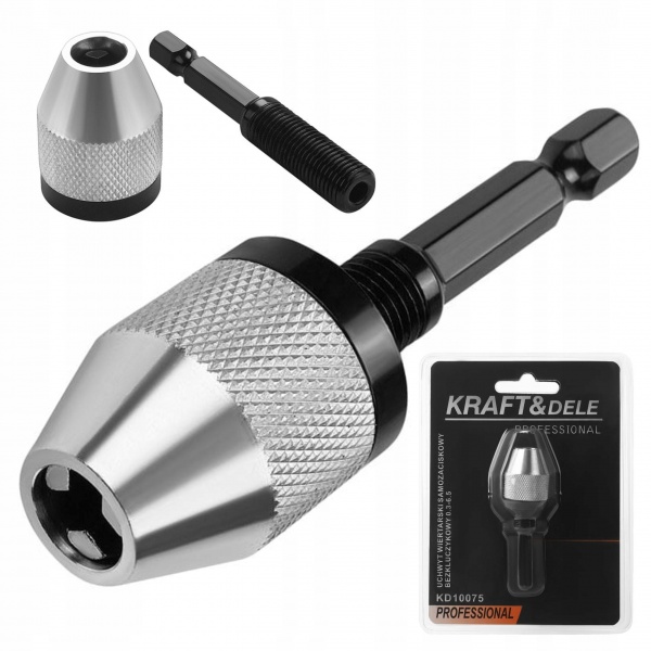 UCHWYT WIERTARSKI SAMOZACISKOWY BEZKLUCZYKOWY 0.3-6.5mm ADAPTER KRAFT&DELE UCHWYT WIERTARSKI SAMOZACISKOWY BEZKLUCZYKOWY 0.3-6.5mm ADAPTER KRAFT&DELE