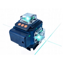 POZIOMICA LASEROWA LASER KRZYŻOWY ZIELONY SAMOPOZIOMUJĄCA 4D 360 2 BATERIE