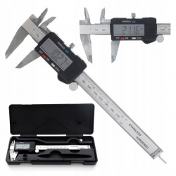 ELEKTRONICZNA SUWMIARKA CYFROWA KD10299 150mm METALOWA INOX W ETUI WALIZKA