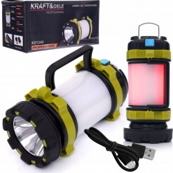 KRAFT&DELE LAMPA TURYSTYCZNA BIWAKOWA POD NAMIOT KEMPING 3W1 T6 LED KD1240