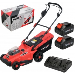 YATO KOSIARKA AKU. BEZSZCZOTKOWA DO TRAWY 2x18V 4A 37cm 35L REGULACJA 36V