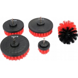 YATO ZESTAW SZCZOTEK SZCZOTKI NA WIERTARKĘ UCHWYT HEX 5 SZT NYLON YT-47777