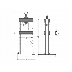 GEKO PRASA HYDRAULICZNO-PNEUMATYCZNA 20T Z MANOMETREM 0-1035MM G02092