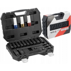 YATO ZESTAW NASADEK UDAROWYCH 1/2" 10-24mm 18el. DŁUGIE DO KÓŁ YT-10566