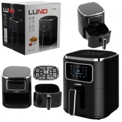 FRYTKOWNICA BEZTŁUSZCZOWA LUND DO SMAŻENIA PIECZENIA 1450W 5L CZARNA 67561