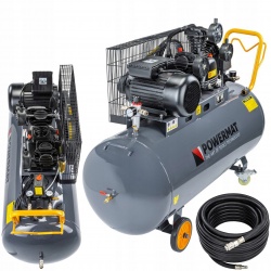 POWERMAT KOMPRESOR BEZOLEJOWY 200L ZBIORNIK 8 BAR + WĄŻ PM-KO-200T-230V