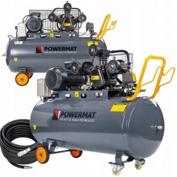 POWERMAT KOMPRESOR OLEJOWY 4KM 200L 650L/MIN 8BAR +WĄŻ 15M PM-KO-200T-400V