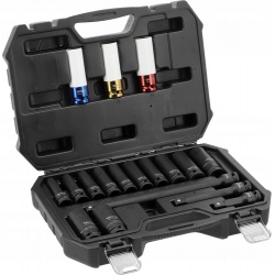 YATO ZESTAW NASADEK UDAROWYCH 1/2" 10-24mm 18el. DŁUGIE DO KÓŁ YT-10566