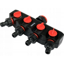 YATO ROZDZIELACZ PRAKTYCZNE PRZYŁĄCZE KRANOWE Z 4WYJŚCIAMI 3/4"-1" YT-89103