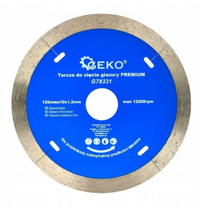TARCZA DIAMENTOWA DO GLAZURY 125x22,2mm PROFI GEKO