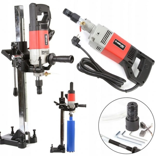WIERTNICA OTWORNICA DO BETONU 160MM 2680W 1-14" 1900RPM DIAMENTOWA +STATYW