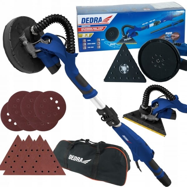 DEDRA SZLIFIERKA ŻYRAFA DO GIPSU GŁADZI ŚCIAN TYNKÓW DUO 2W1 710W 225MM