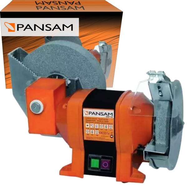 PANSAM SZLIFIERKA STOŁOWA DWUTARCZOWA 250W 150X20MM 200X20MM NA SUCHO/MOKRO