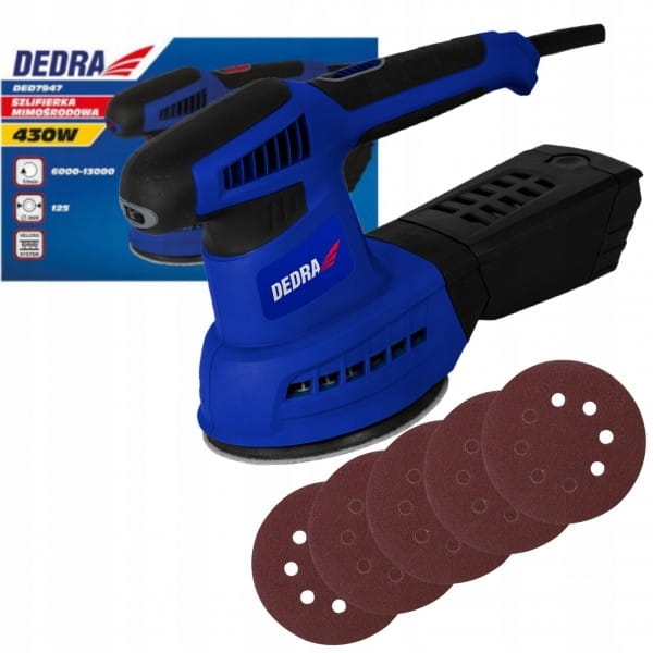 DEDRA SZLIFIERKA MIMOŚRODOWA SIECIOWA 430W 125MM TARCZE NA RZEP DED7947
