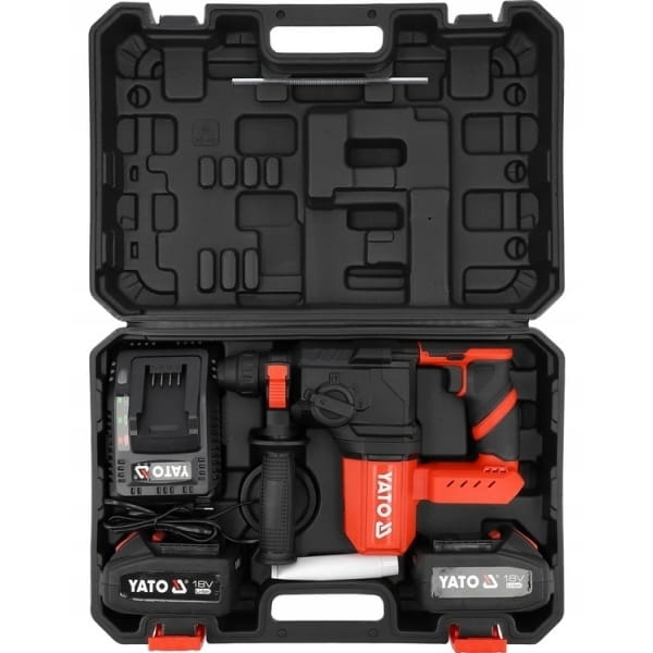 YATO MŁOTOWIERTARKA MŁOT SDS PLUS BEZSZCZOTKOWA 2X4AH ŁAD WALIZKA YT-827722