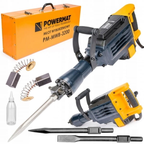 POWERMAT MŁOT UDAROWY WYBURZENIOWY HEX SDS 3200W 50J WALIZKA PM-MWB-3200