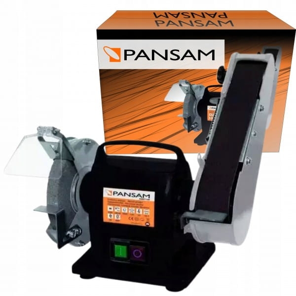 PANSAM SZLIFIERKA STOŁOWA Z TAŚMĄ 200W 150X20MM DO PRACY NA SUCHO