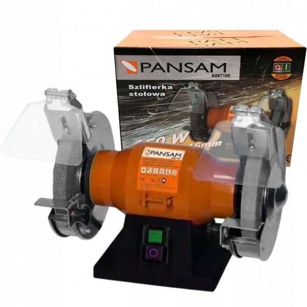 PANSAM SZLIFIERKA STOŁOWA DWUTARCZOWA A067100 150W 125X16MM PRACA NA SUCHO