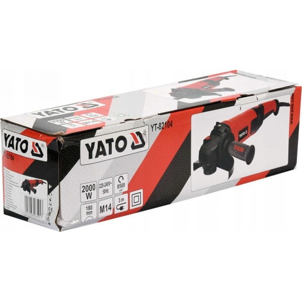 YATO SZLIFIERKA KĄTOWA KĄTÓWKA SIECIOWA 2000W 180MM ODPORNY KABEL YT-82104