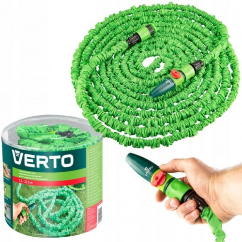 VERTO WĄŻ OGRODOWY 7,5-22,5M ROZCIĄGLIWY + ZŁĄCZKI