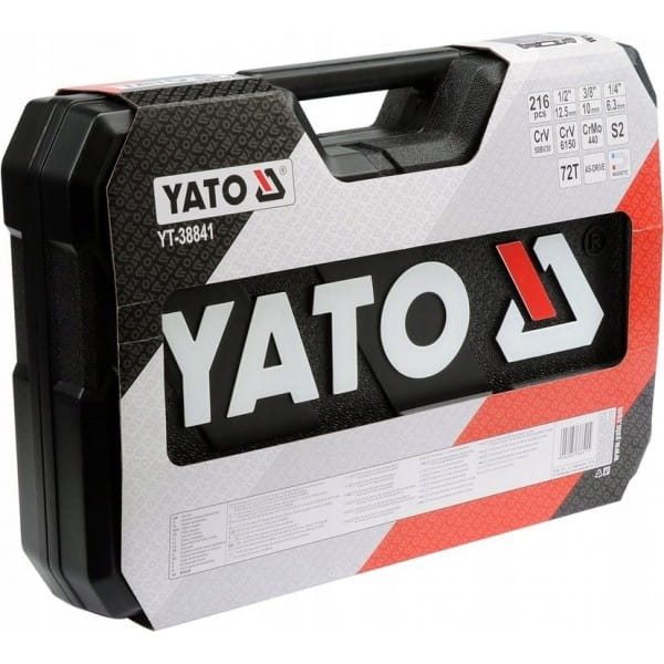 YATO KOMPLET KLUCZY ZESTAW NARZĘDZIOWY XXL 216 ELEMENTÓW KLUCZE YT-38841