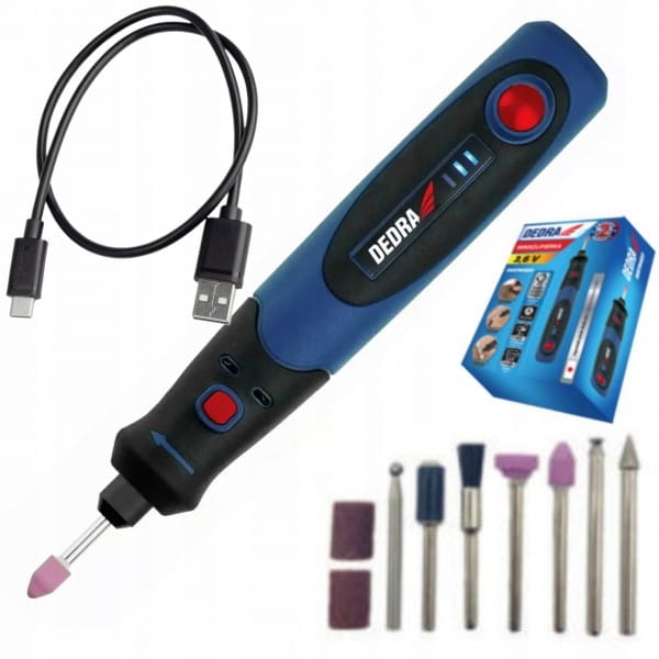 DEDRA MINISZLIFIERKA BEZPRZEWODOWA AKU 3,6V LED ŁADOWANIE USB DED7940Z1