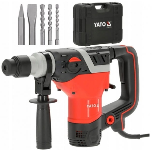 YATO MŁOT UDAROWY MŁOTOWIERTARKA SDS PLUS 1100W 4,5J 3 FUNKCJE + DŁUTA WALI