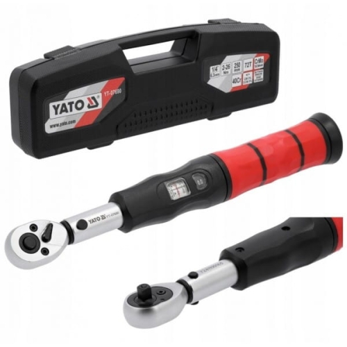 YATO KLUCZ DYNAMOMETRYCZNY 1/4" Z OKNEM NASTAWCZYM ZAKRES 2-26NM YT-07690